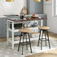 Novogratz Tallen 48" Kitchen Island Table with Drop Leaf and Storage ...