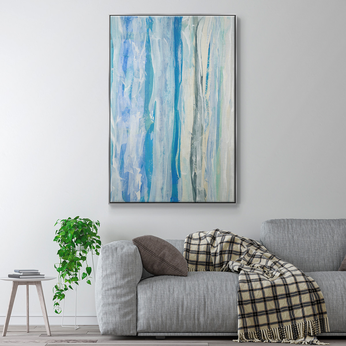 Swimming Ashore Framed Premium Gallery Wrapped Canvas - Ready to Hang - 27 x 41 - Silver Floating Frame