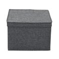 thumbnail image 5 of Household Essentials Bacs de Rangement Carrés en Tissu avec Couvercles Graphite Ensemble de 2, 5 of 5