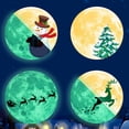 thumbnail image 4 of Calcomanías de pared de vidrio luminosas navideñas - Decoración de pared navideña que brilla en la oscuridad con Papá Noel en trineo - Calcomanías de pared luminosas extraíbles para puerta del hogar, ventana, dormitorio, baño, vacaciones navideñas JM  Pegatina de pared, 4 of 4