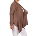thumbnail image 2 of Women's Solid Plus Size Open Front Long Sleeve Lightweight Soft Basic Sweater Cardigan, 2 of 5