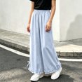 thumbnail image 2 of Lmnyox Wide Leg Pants for Girls Fashion Cute Baggy High Waist Trousers Lightweight Solid Color Workout Pants, 2 of 8
