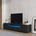 thumbnail image 2 of Black LED TV Stand with Storage Drawers & LED Lights, Modern Living Room Entertainment Center Media Cabinet, 2 of 9