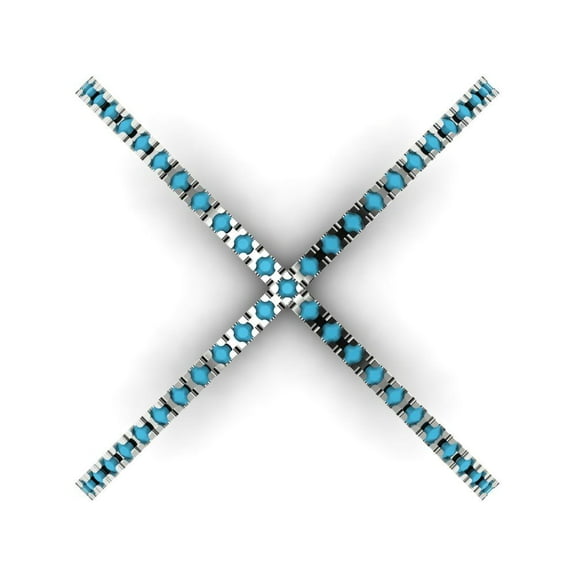 Statement Engagement Ring for Women - 0.245ct Simulated Turquoise in 14K White Gold Promise Ring