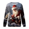 thumbnail image 5 of Futezty Womens Christmas Sweatshirt Funny Santa Snowman 3D Print Plus Size Graphic Sweatshirts Crewneck Xmas Holiday Tops, 5 of 5