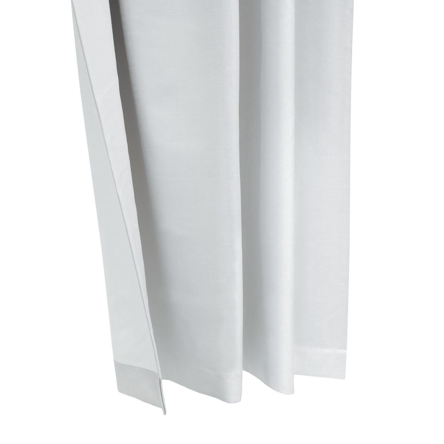 Loft Living Barry Total Blackout Textured Dual Header(Back Tab/Rod Pocket) Single Curtain Panel Blackout 52" x 95" in White