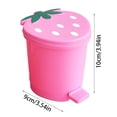 thumbnail image 3 of Small Plastic Trash Can, Trash Can with Lid, Cute Trash Can for Bedroom, 6X11 in Pink, 1 Pc, Strawberry decor, Car desk Compact Waste Bin, 3 of 6
