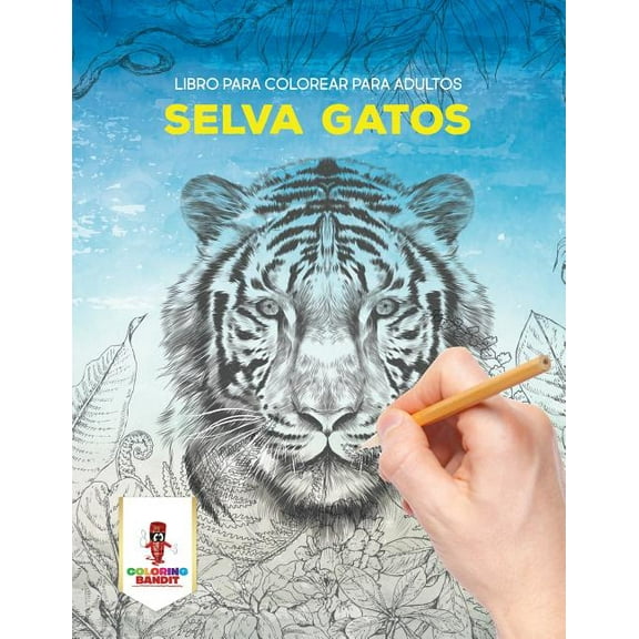 Selva Gatos: Libro Para Colorear Para Adultos, (Paperback)