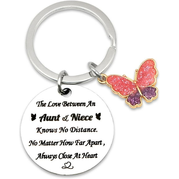 Aunt Niece Gifts Keychain Mothers Day from Niece Auntie Birthday Christmas Valentine's Day Gifts Accessories Best Aunt Ever Gift Keychain Stocking Stuffers