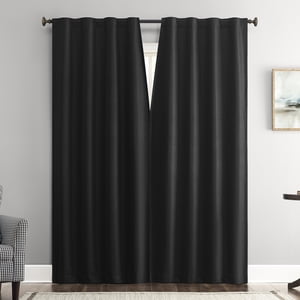 Sun Zero Vance 2-Piece 100% Blackout Curtain Panel Pair, Black