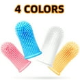 4 Pcs Dog Finger Toothbrush Cat Tooth Brush with Full Surround Bristles Finger Brush Toothbrush