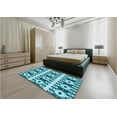 thumbnail image 4 of Ahgly Company Indoor Round Patterned Dark Cyan Green Area Rugs, 5' Round, 4 of 6