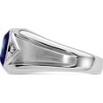 thumbnail image 4 of 14K White Gold Created Sapphire And Diamond Mens Ringsize 10 (Width 4 To 12.5) - Jbsp, 4 of 5