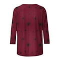 thumbnail image 5 of Dasayo Red Tops for Women Summer 3/4 Sleeve Crewneck Graphic Prints Blouses Womens Sweatshirts XXL, 5 of 9