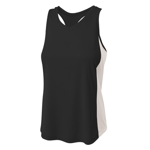 A4 Pacer Singlet with Racerback For Women in Black/White | NW2009
