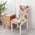 thumbnail image 3 of Modern Floral Peony Autumn Leaves Dining Chair Covers Set of 4 Washable Polyester Stretch Slipcovers Removable Protector for Artistic Decor, 3 of 5