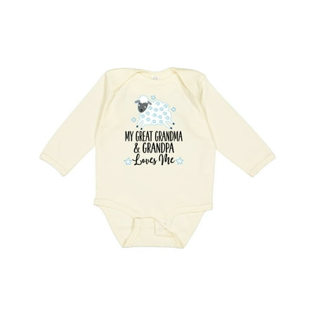 

Inktastic My Great Grandpa and Grandma Love Me Boy Lamb Gift Baby Boy or Baby Girl Long Sleeve Bodysuit