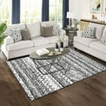 thumbnail image 2 of Homhougo 9x12 Large Boho Area Rug, Machine Washable Stain-Resistant, Low Pile, Non-Slip Distressed Geometric Carpet for Living Room Bedroom, Black, 2 of 7