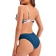 thumbnail image 2 of Traje de baño de dos piezas para mujer Conjunto de bikini de empalme con estampado Trajes de baño, 2 of 8