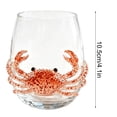 thumbnail image 3 of JWZZYD Artisanal Blue Ringed Octopus Glassware, 4.1" Octopuses Stemless Wine Glasses, Handcrafted Marine Animal Bar Glass, Clear Decorative Drinkware for Home Bar Kitchen, Ocean Lovers(Crab), 3 of 6