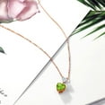 thumbnail image 5 of Gem Stone King 18K Rose Gold Plated Silver Pendant with Chain Peridot Moissanite (2.02 Cttw), 5 of 5