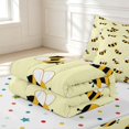 thumbnail image 6 of Erosebridal Bohemian Bee Zipper Full Size Comforter Sets with Fitted Sheet and 2 Pillowcases,Cream Yellow,Polkadot Reversible,4pcs, 6 of 8