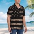 thumbnail image 2 of Lsque American Flag with Desert Camouflage pattern Hawaiian Shirt for Men, Unisex Summer Beach Casual Short Sleeve Button Down Shirts-Small, 2 of 9
