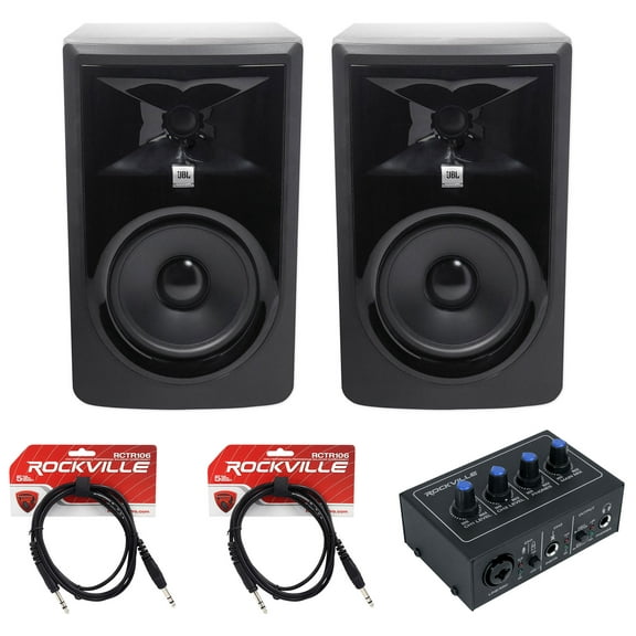 (2) JBL 306P MkII 6" 2-Way Powered Studio Reference Monitors 2x2 USB Interface