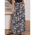 thumbnail image 5 of PTHTECHUS Womens Floral Wide Leg Pants With Pockets High Waist Adjustable Knot Loose Casual Trousers Business Work Casual Pants Loose Pants, 5 of 7