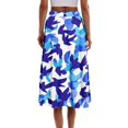 thumbnail image 4 of WTOBBY Women's Casual Bohemian Floral Print Skirt Temperament Pocket Design, Stylish Comfortable Skirt for Women Outdoor Cafes Shopping and Weekend Outfits,Sky Blue L, 4 of 4
