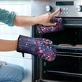 thumbnail image 2 of Pioneer Flower Kitchen Oven Mitt and Pot Holder Sets 2 Pcs for Baking, Cooking and Grilling, Heat Resistant Up To 392 °F, 2 of 7