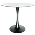 thumbnail image 6 of LeisureMod Bristol Mid-Century Modern 36" Round Table with Wood Top and Iron Pedestal Black Base with Gloss Finish for Kitchen and Dining Room, Light Natural, 6 of 8