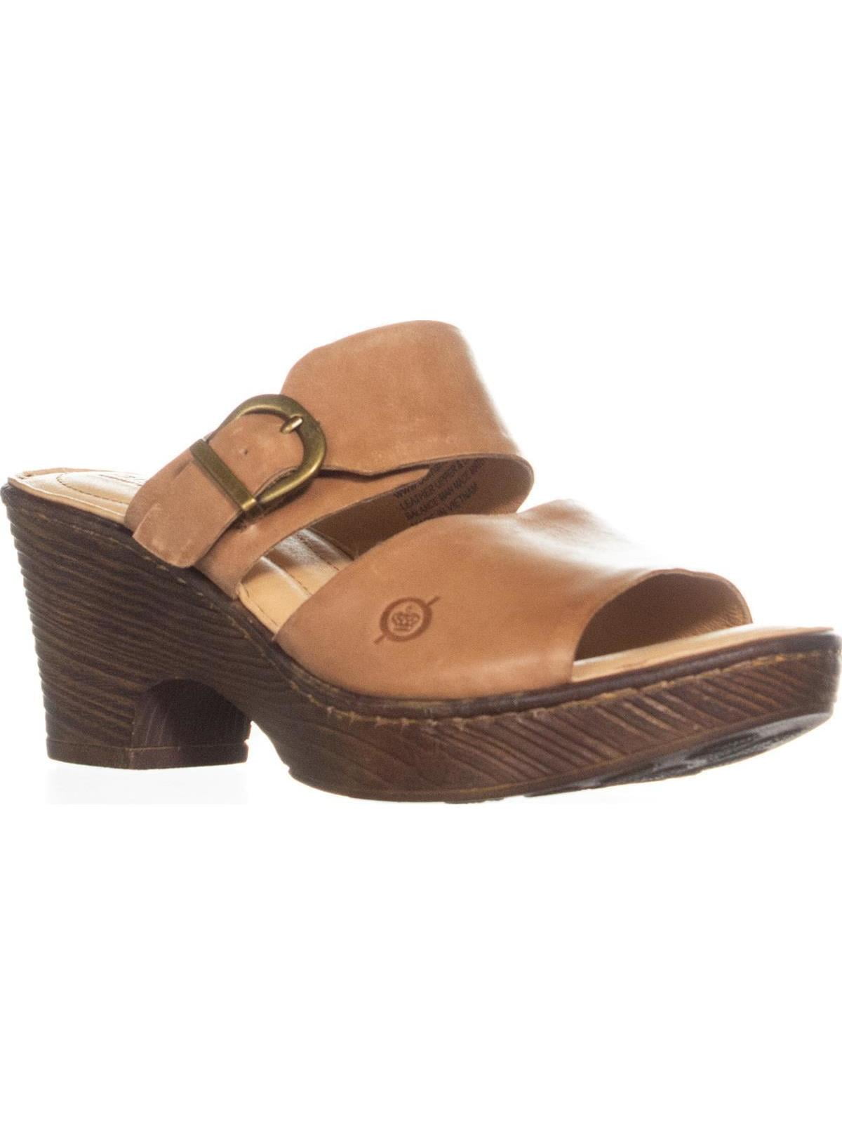 Womens Born Carrabelle Buckle Slip On Platform Sandals, Brown