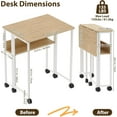 thumbnail image 2 of 24.8" Portable Computer Table,135 lb Capacity,Rolling Computer Table on Wheels, Sturdy Iron Frame,Easy Assembly,Space-Saving Collapsible Laptop Desk with Storage Shelf, 2 of 23