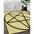 thumbnail image 3 of Ahgly Company Machine Washable Indoor Square Transitional Sun Yellow Area Rugs, 3' Square, 3 of 7