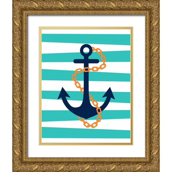 Robinson, Tamara 12x14 Gold Ornate Wood Framed with Double Matting Museum Art Print Titled - Pirate Anchor II