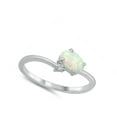 thumbnail image 4 of CHOOSE YOUR COLOR White CZ White Oval Simulated Opal Ring .925 Sterling Silver Band Female Size 6, 4 of 4