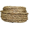 thumbnail image 2 of twisted manila rope hemp rope (3/8 in x 50 ft) - sgt knots - tan brown natural rope - thick heavy duty rustic outdoor cordage for craft, dock, decorative landscaping, climbing, 2 of 9