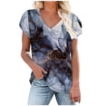 thumbnail image 1 of Blouses à Manches Courtes pour Femmes Mode Femmes Été Imprimé T-Shirt à Col en V Manches Courtes Blouse Décontractée T-Shirts d'Été pour Femmes Blouse à Manches Courtes Femmes T-Shirts Été, 1 of 5