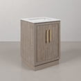 thumbnail image 3 of Water Creation 24" Wood Single Bathroom Vanity in Gray Oak and Gold, 3 of 10