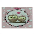 thumbnail image 2 of Owls Cutting Board, Owl Couple on Tree Branch Floral Wreath Celebrations Cheerful Art, Decorative Tempered Glass Cutting and Serving Board, Large Size, Coral Brown Pale Yellow, by Ambesonne, 2 of 5