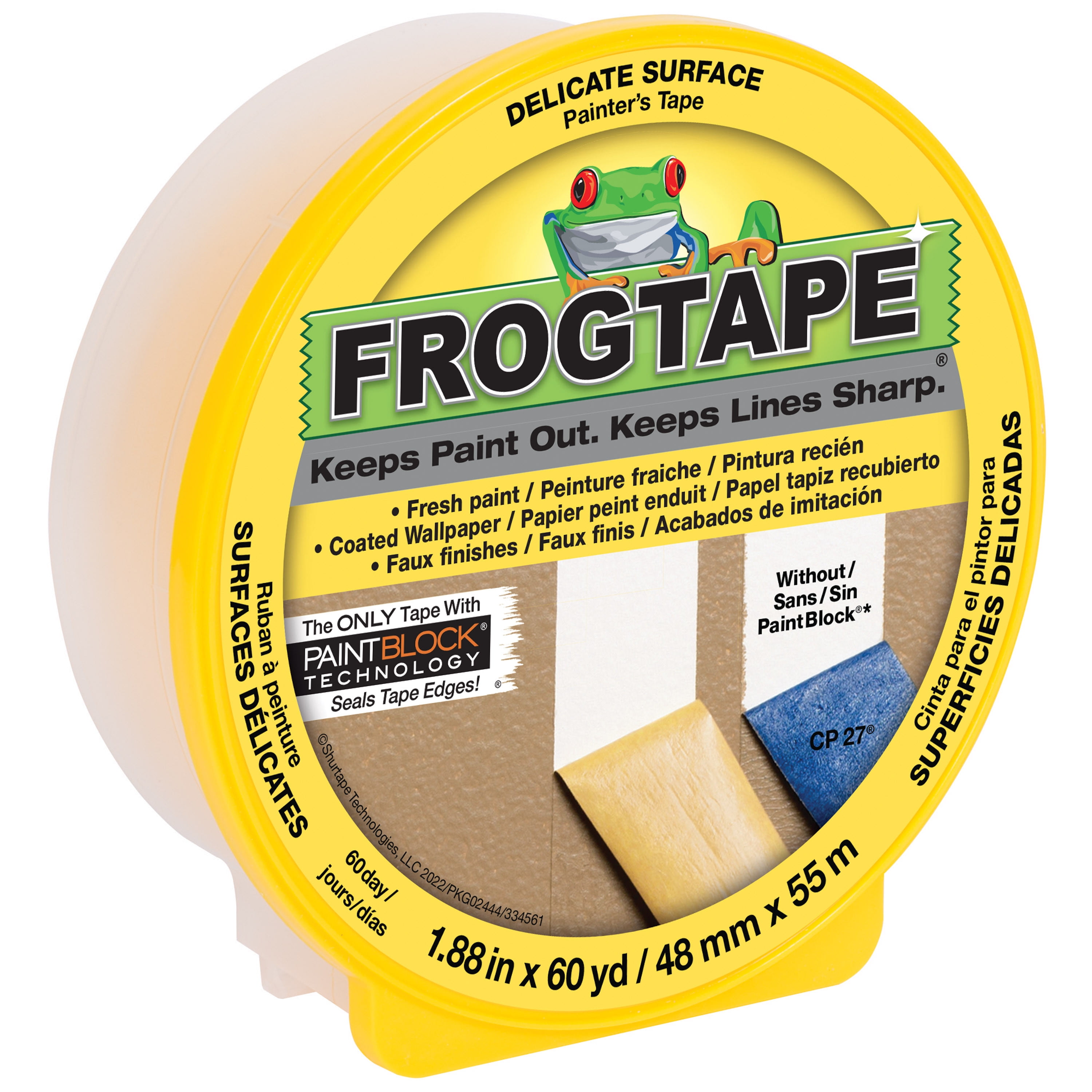 FrogTape 1.88 in. x 60 yd. Yellow Delicate Surface Painter's Tape