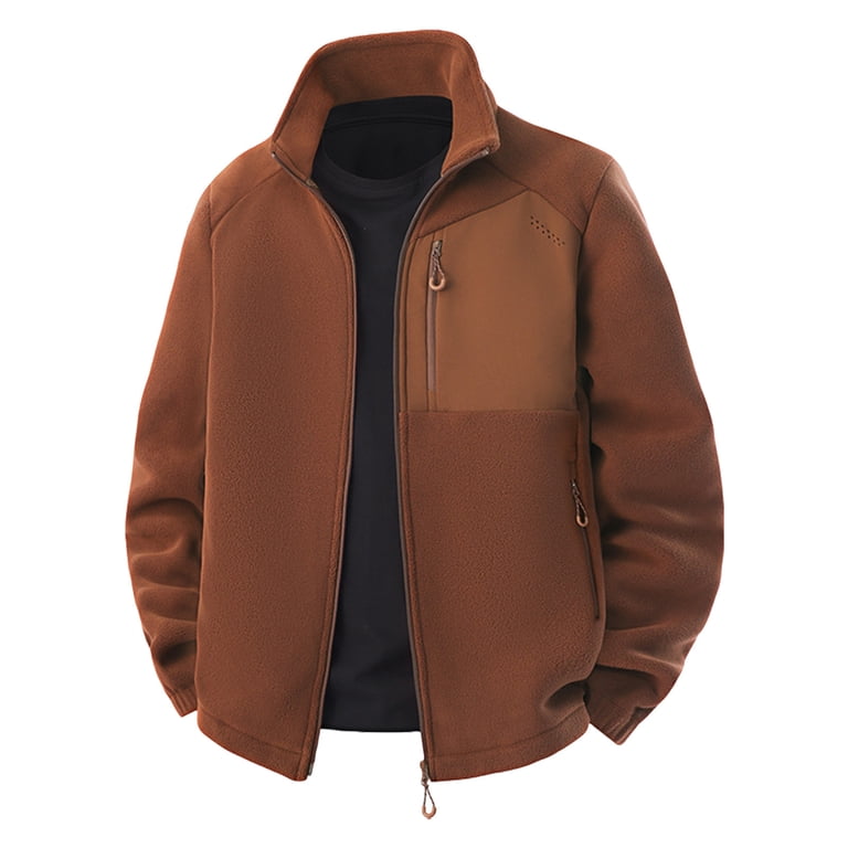 Zpanxa Men's Wool Blend Stand Collar Jacket Zipper Front Cardigan