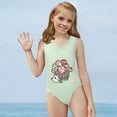 thumbnail image 5 of FOR U DESIGNS Adorable Green Girls Sleeveless Swimsuit Hedgehog Mushroom Gymnastics Ballet Dance Leotards Dancewear Summer Beach Swimwear Size 7-8, 5 of 8