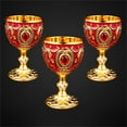 thumbnail image 5 of BINGLI Handmade Goblet Chalice, Vintage Engraving Wine Liqueur Cup, Food Safe Sturdy Drinking Vessel Shot Glasses for Buddha Weddings Home Decor Blessings, 5 of 9