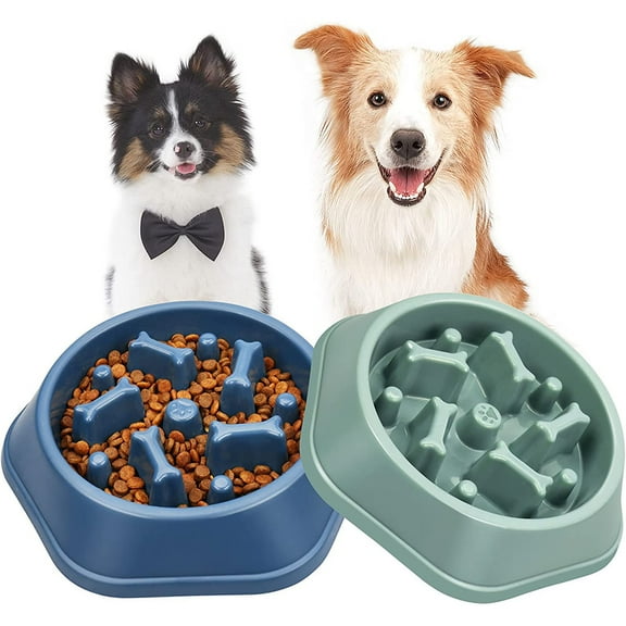 Slow Feeder Dog Bowls Slow Eating Pet Bowls Puzzle Anti-Gulping Interactive Bloat Durable Preventing Choking Healthy Dogs Bowl
