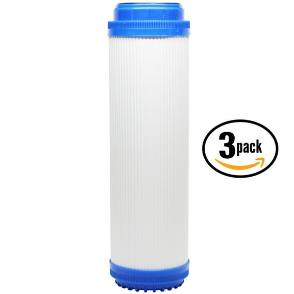 3-Pack Replacement WaterPur FR1HSNG Granular Activated Carbon Filter - Universal 10-inch Cartridge for WaterPur FR1 Clear Water Filter Housing - Denali Pure Brand