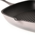 thumbnail image 4 of BergHOFF Neo 2pc Cast Iron 11" Grill Pan with Steak Press, Oyster, 4 of 6