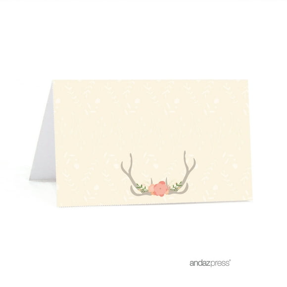 Woodland Deer Wedding Printable Table Tent Place Cards, 20-Pack