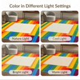 thumbnail image 7 of ODIKA 4'x6' Washable Area Rug Stain Resistant, Low Pile, Easy Care Pride Welcome Design With Bold Rainbow Stripe And Geometric Border for Dorm Room, Small Living, 7 of 7